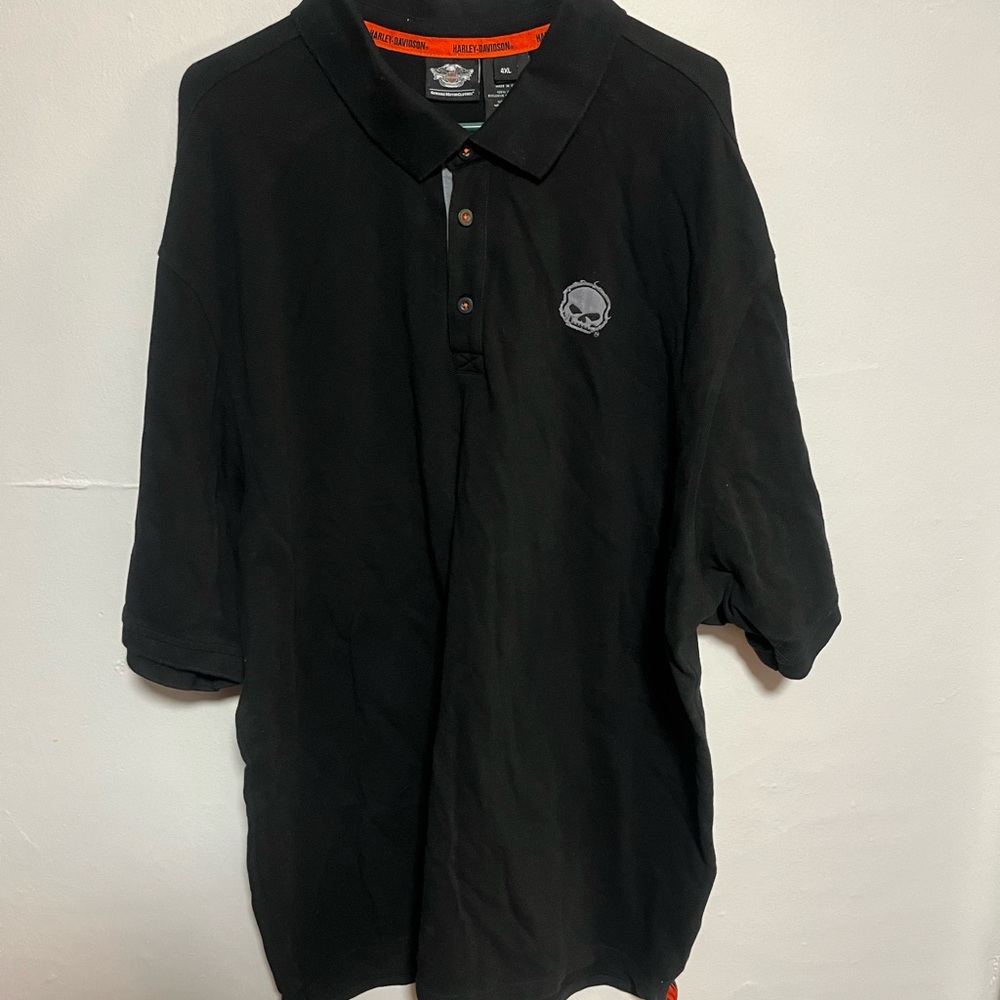 Harley-Davidson Black Polo with Skull Patch